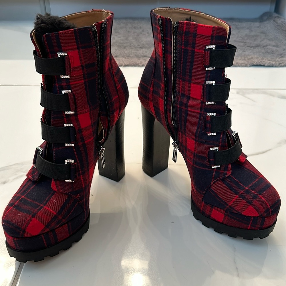 Jessica Simpson Boots - Size 10 - Red Plaid
